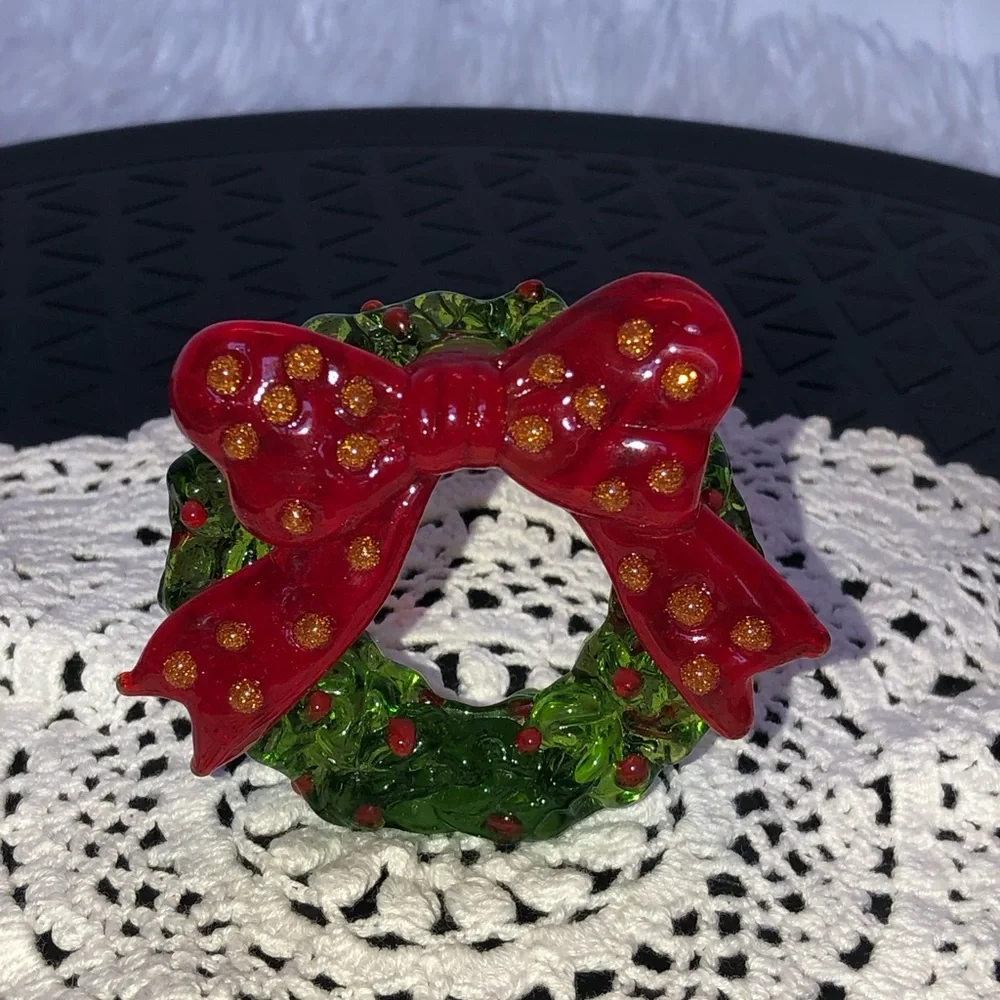 Fitz & Floyd Glass Menagerie Collection Christmas Wreath